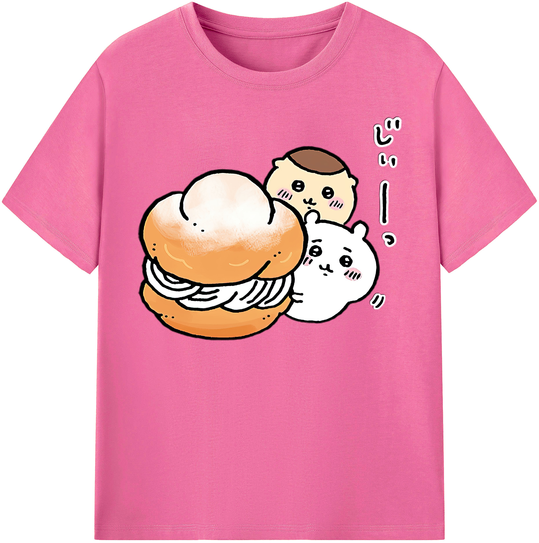 （画像用） ちいかわ くりまんじゅう Chii-kawa kuri manjū レディースカジュアルプリントTシャツ（綿100％）